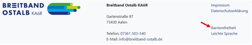 Link zur Barrierefreiheit Barrierefreiheit in der Fußzeile