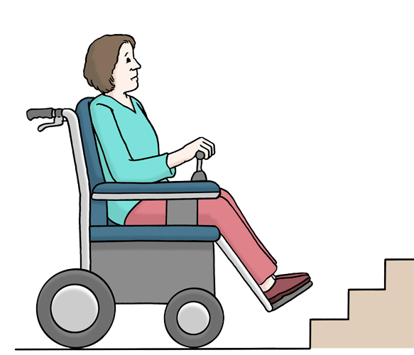 Treppe ist eine Barriere Rollstuhlfahrer mit Treppe