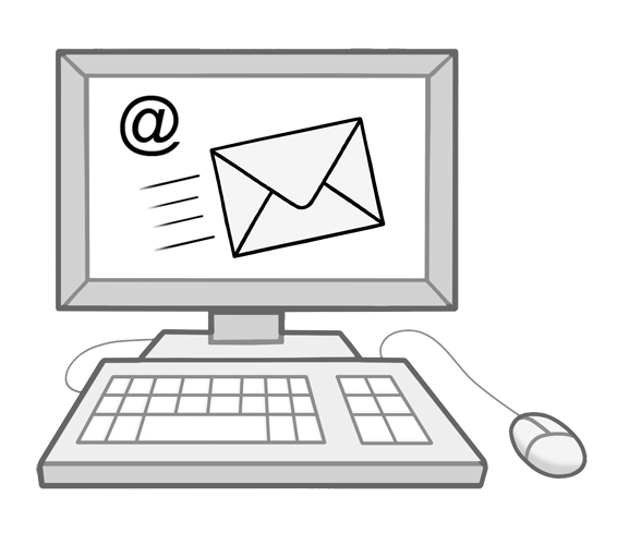 Computer mit Email Abbildung Computer mit Email